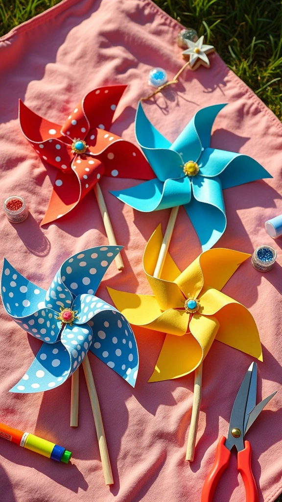 DIY Labor Day Pinwheels