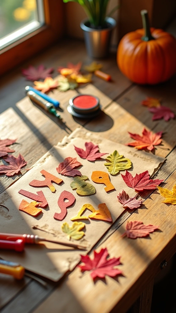 Leaf Alphabet Stamps