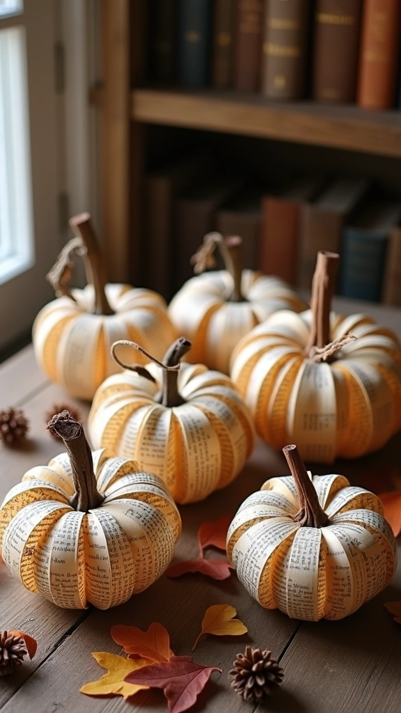 Vintage Book Page Pumpkins