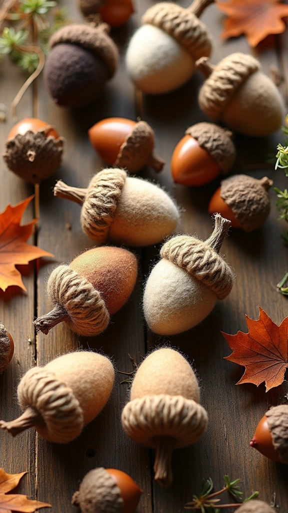 Felted Acorns