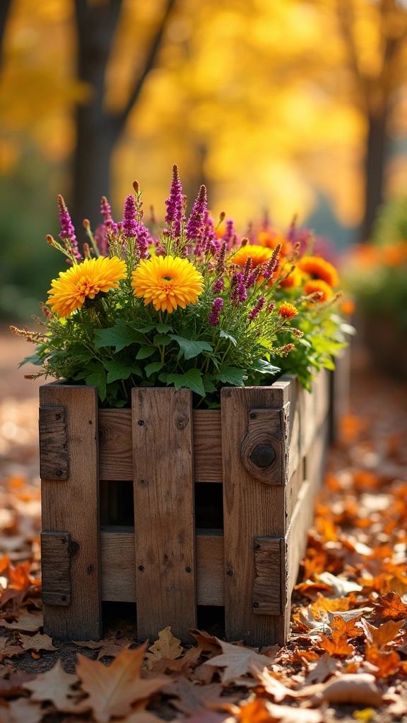 Fall-Themed Pallet Planter Box