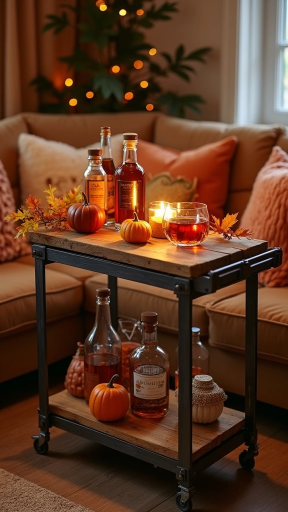 Pallet Bar Cart for Autumn Cocktails