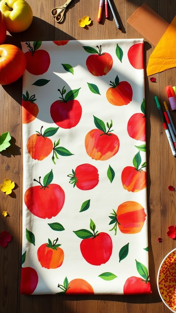 Apple Print Fabric Banner
