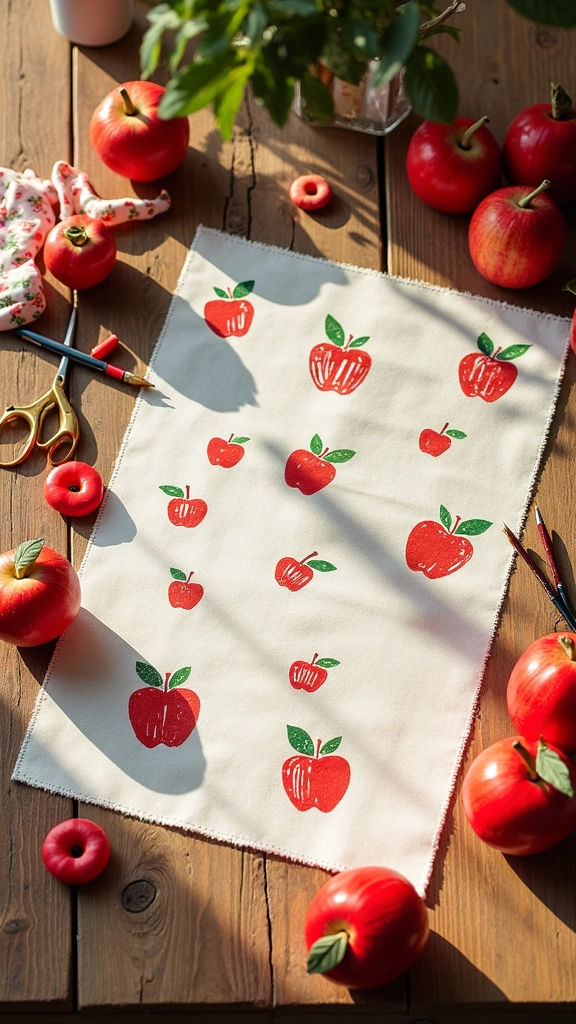 Apple Print Fabric Banner
