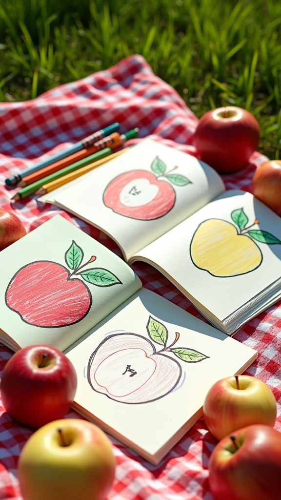 Apple Theme Coloring Books