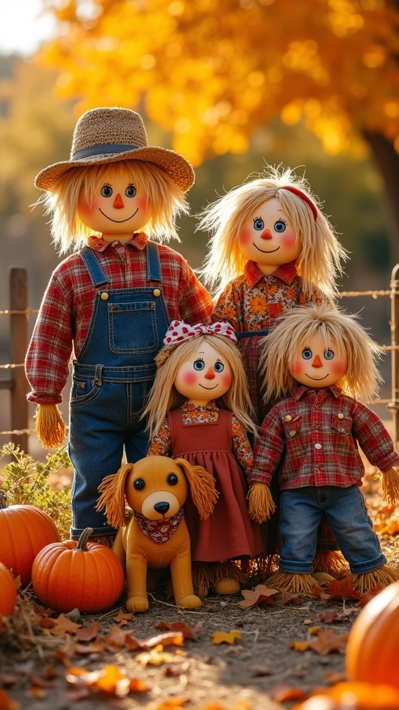 Scarecrow Family Scene