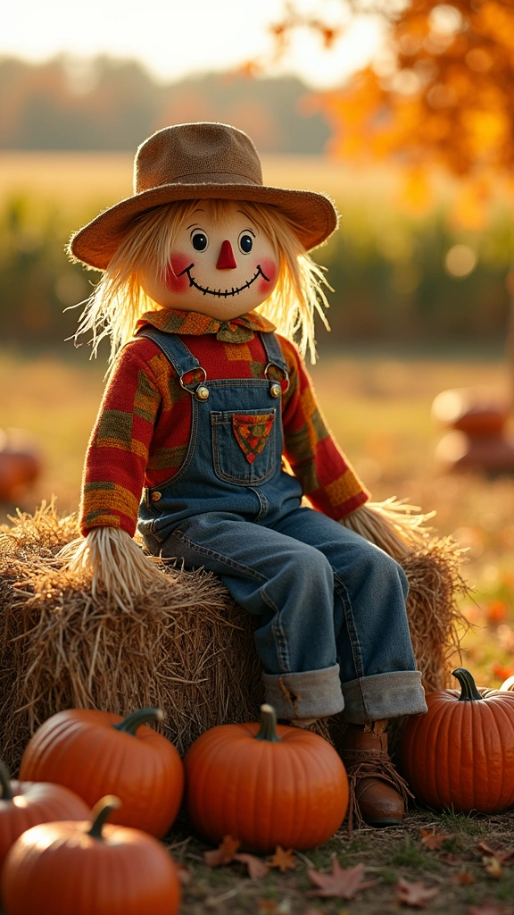 Scarecrow on a Hay Bale