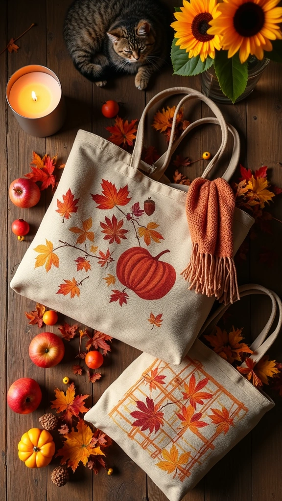 Fall-Themed Tote Bags