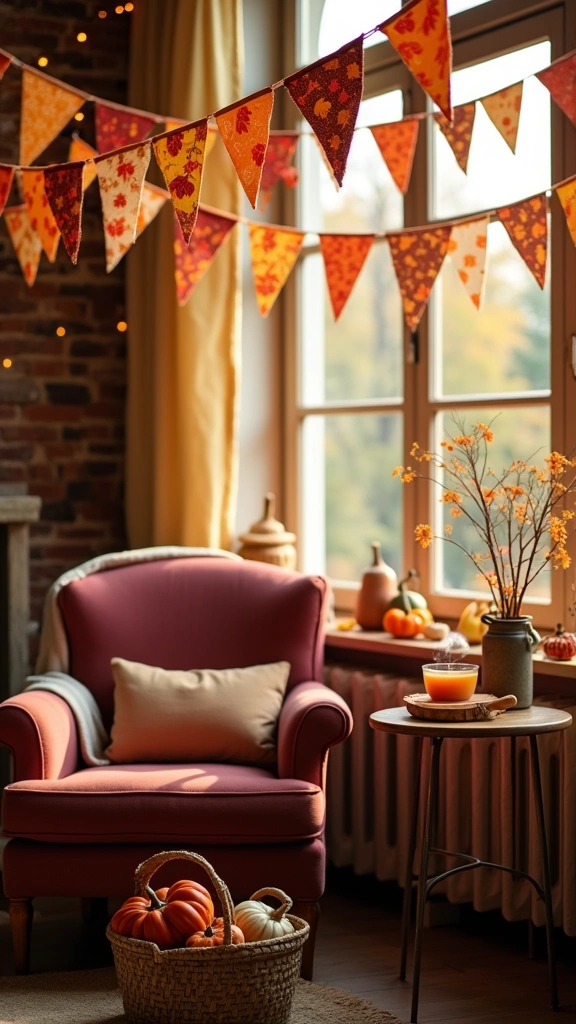 Harvest-Themed Fabric Bunting