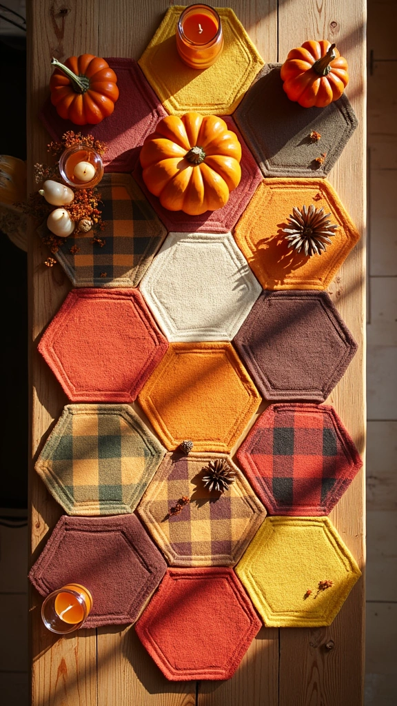 Colorful Hexagon Table Mats