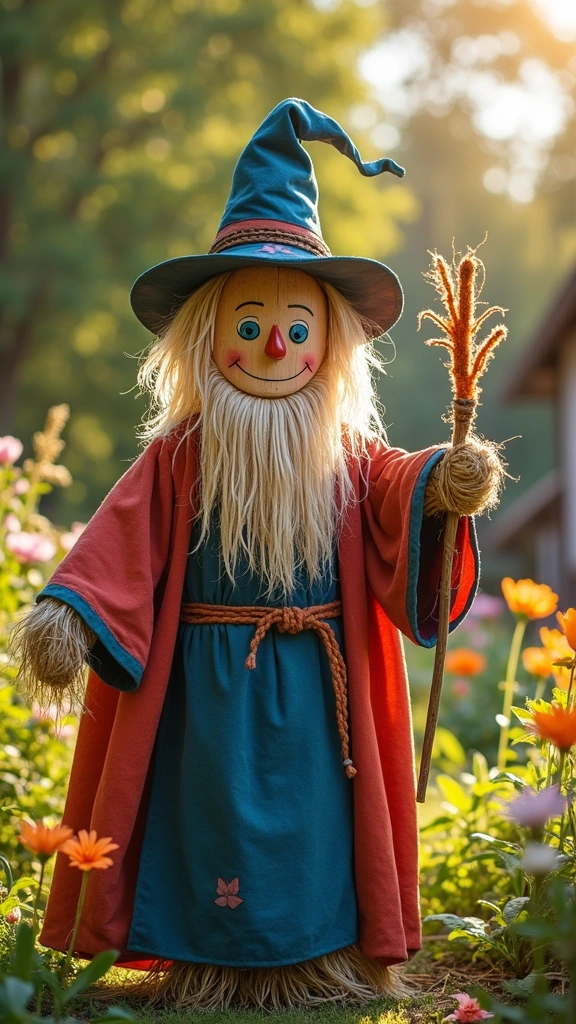 Whimsical Wizard Scarecrow