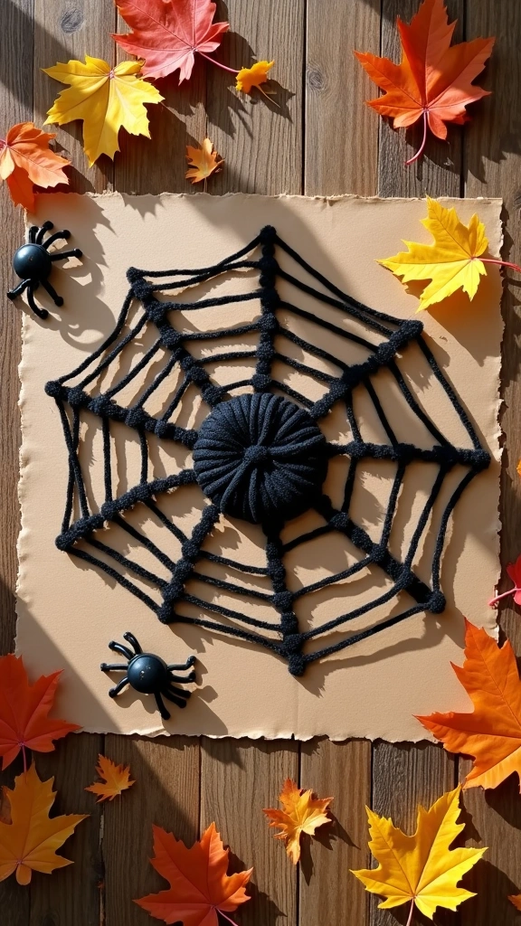 Spider Webs with Yarn