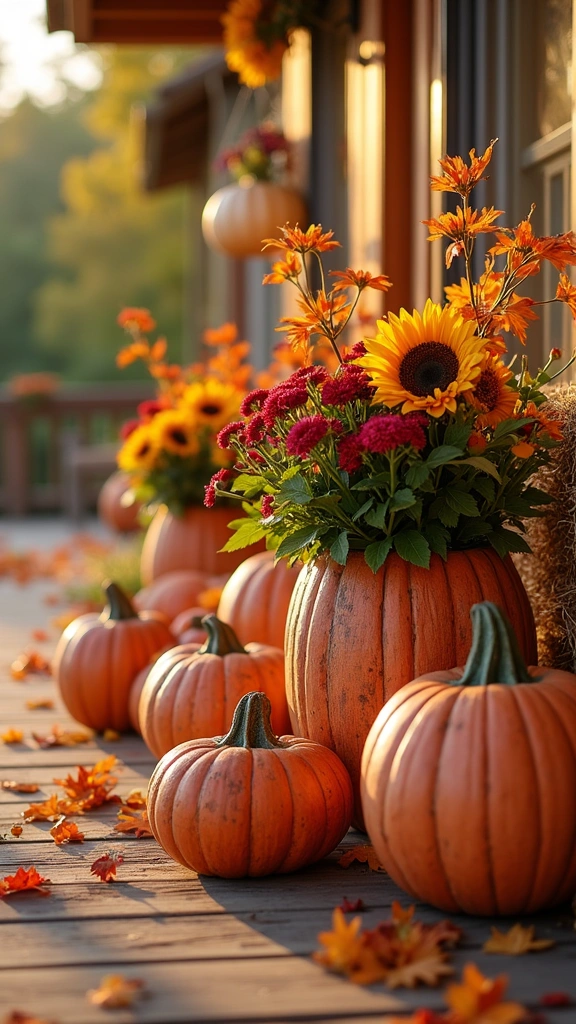Rustic Pumpkin Planters