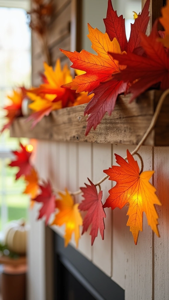 Wooden Leaf Garland