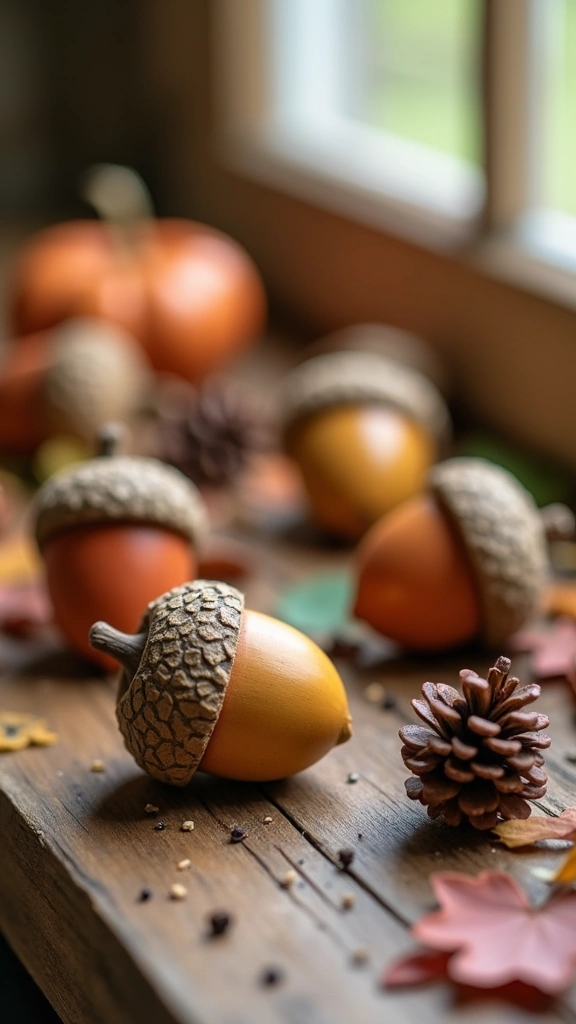 Wooden Acorn Decor