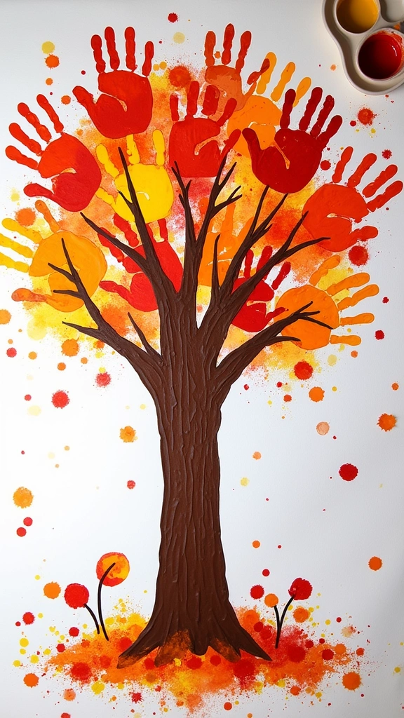 Finger Painted Fall Tree