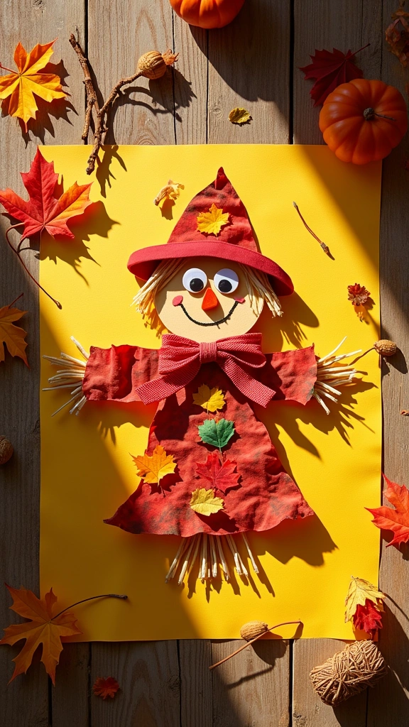 Scarecrow Leaf Collage