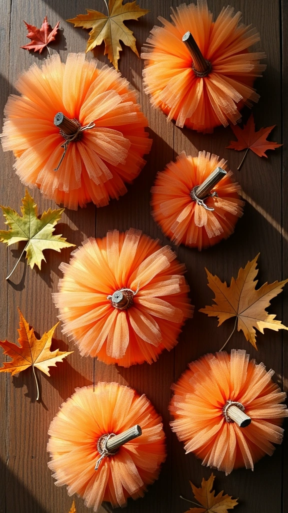Tulle Pumpkin Decor