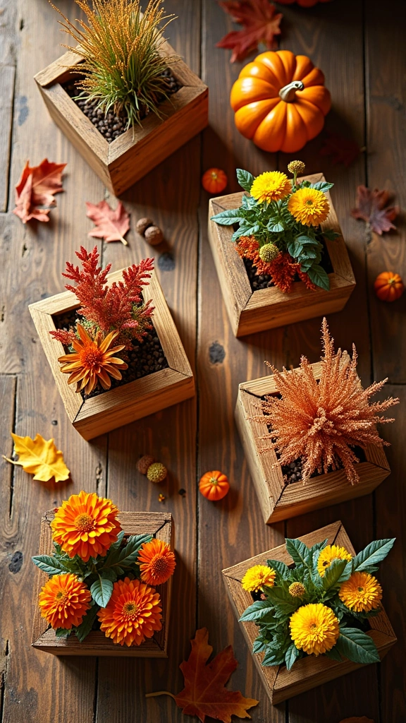 Fall Wooden Planters