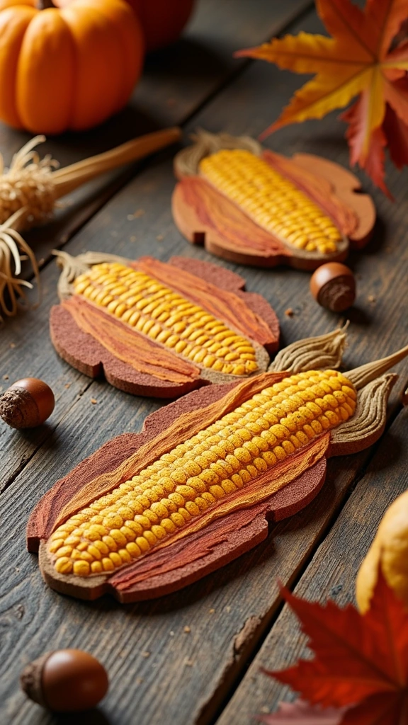 Corn-Themed Coasters