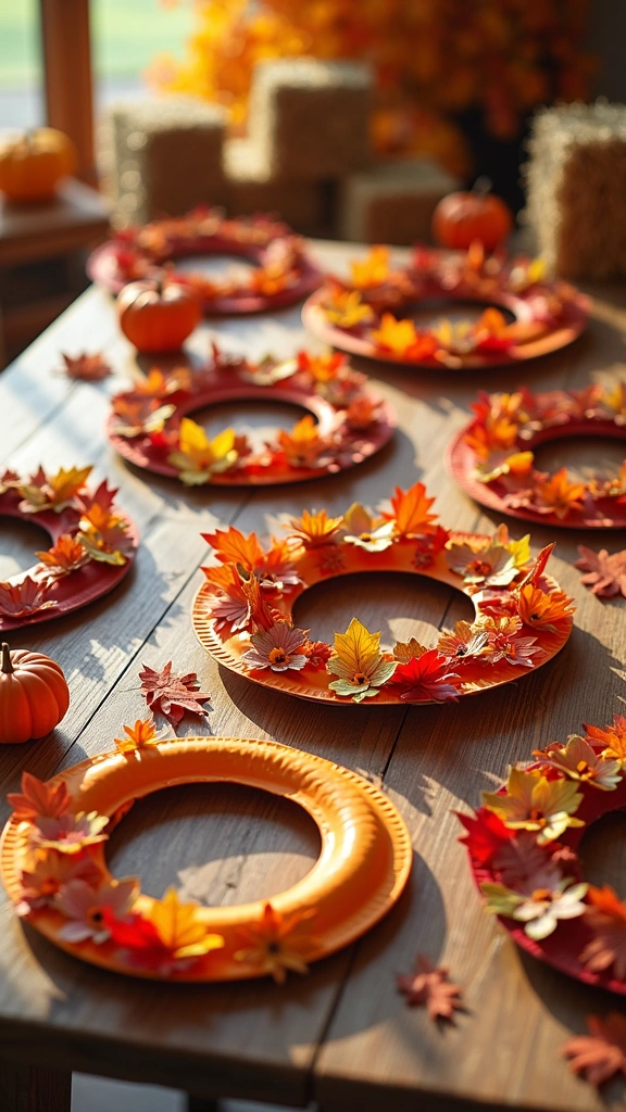 Paper Plate Fall Wreaths