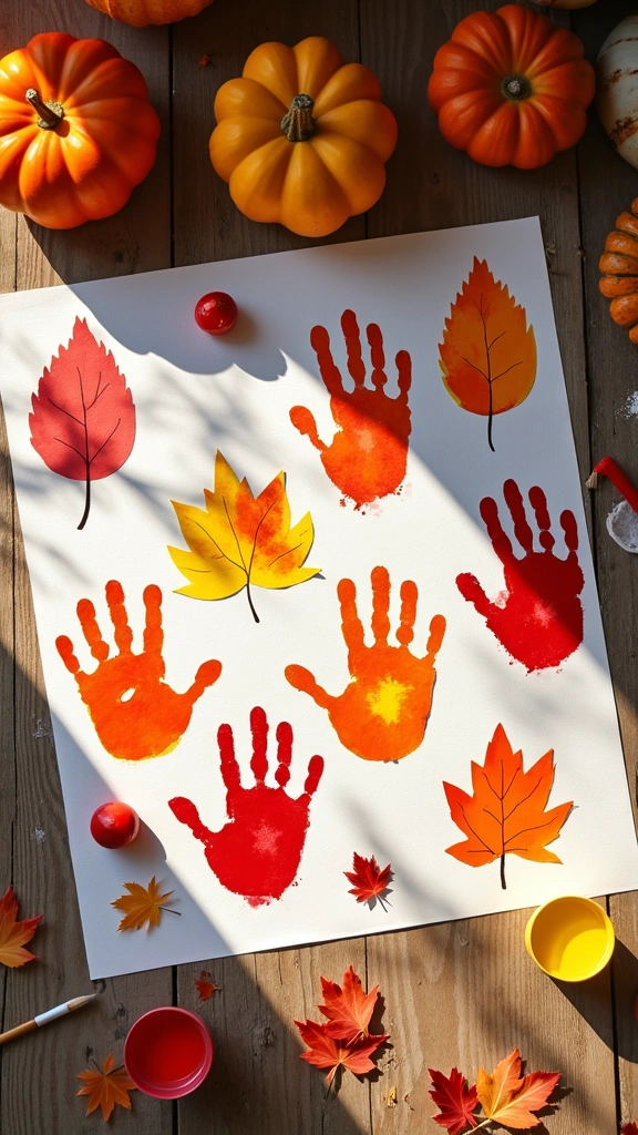 Handprint Leaf Art