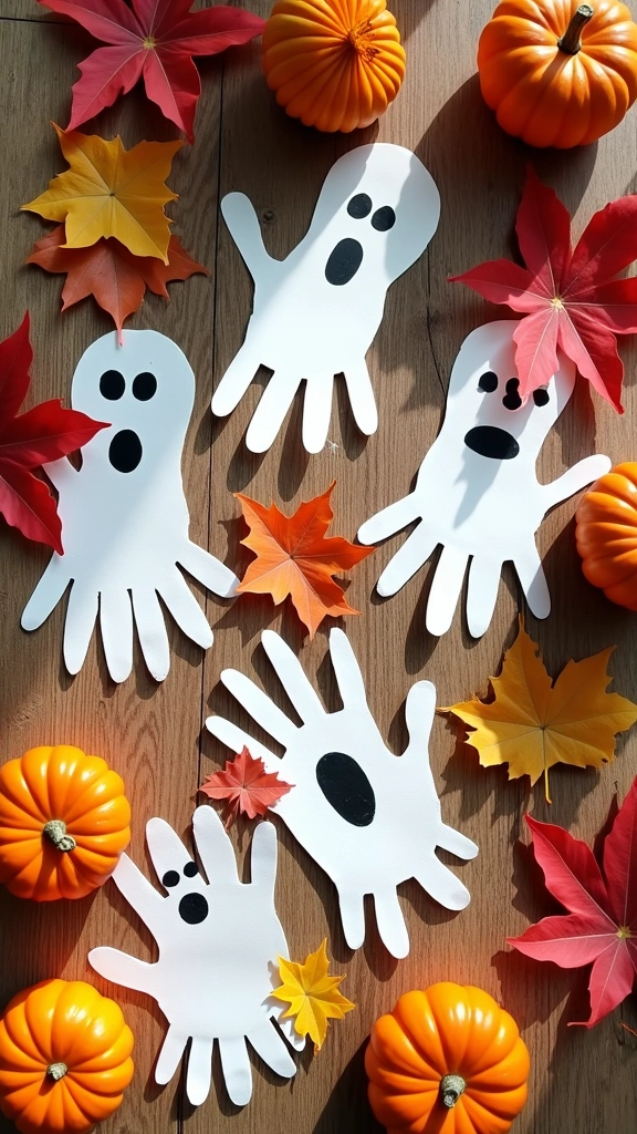 Handprint Ghosts for Halloween