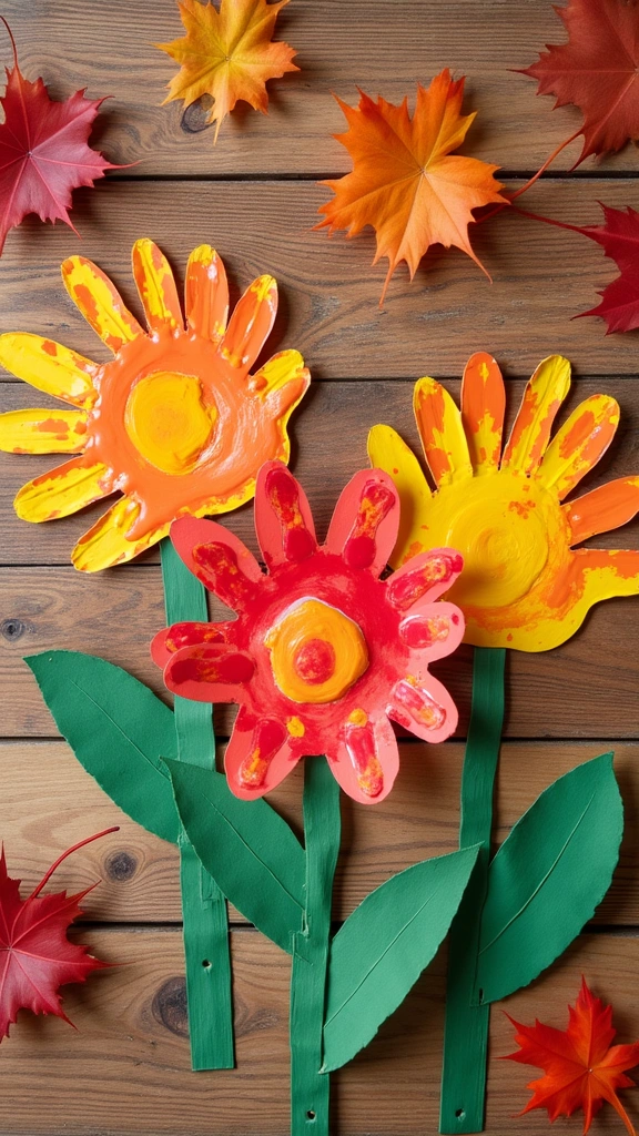 Handprint Fall Flowers