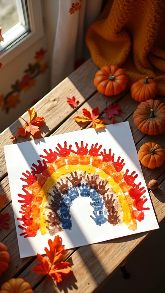 Handprint Rainbows with Fall Colors