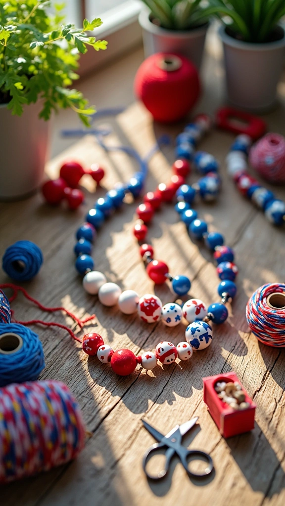 Red, White, and Blue Bead Necklaces