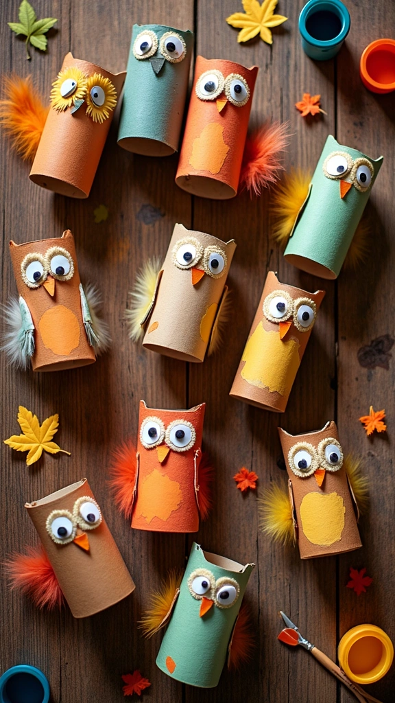 Toilet Paper Roll Owls