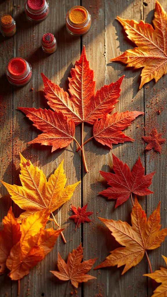 Glittery Fall Leaves