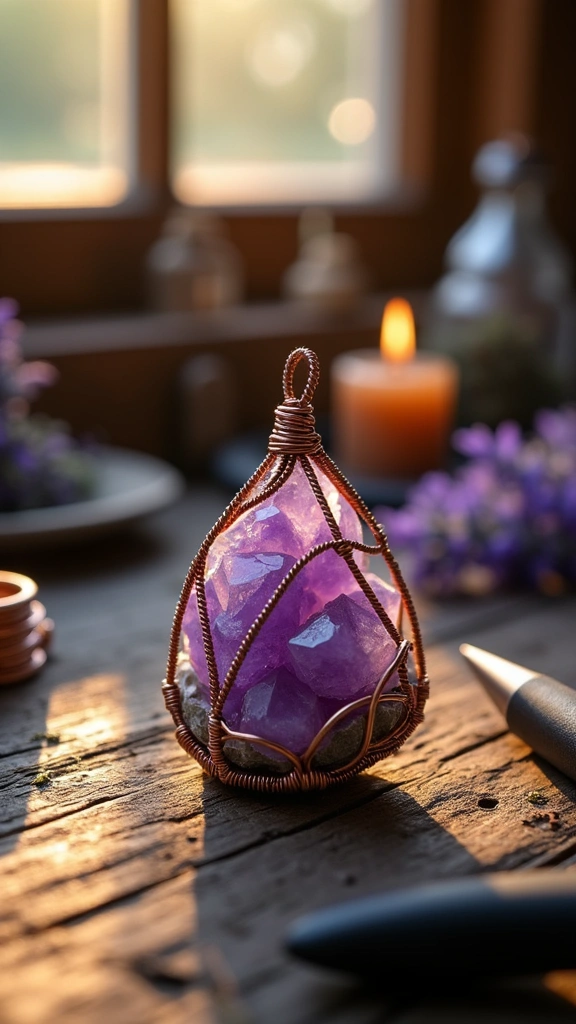 Wire-Wrapped Crystal Pendants