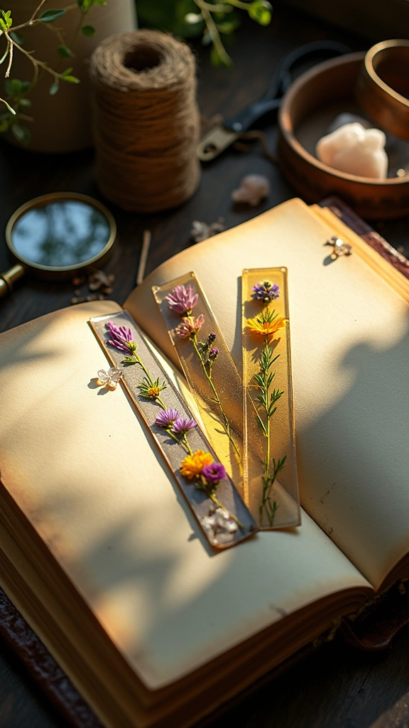 Pressed Flower Grimoire Bookmarks