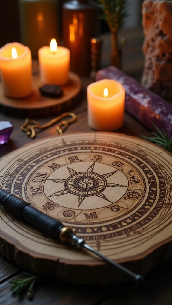 Custom Wood-Burned Pendulum Board