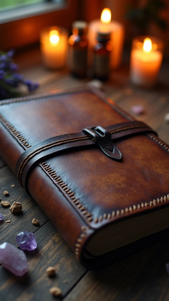 Distressed Leather Grimoire Cover