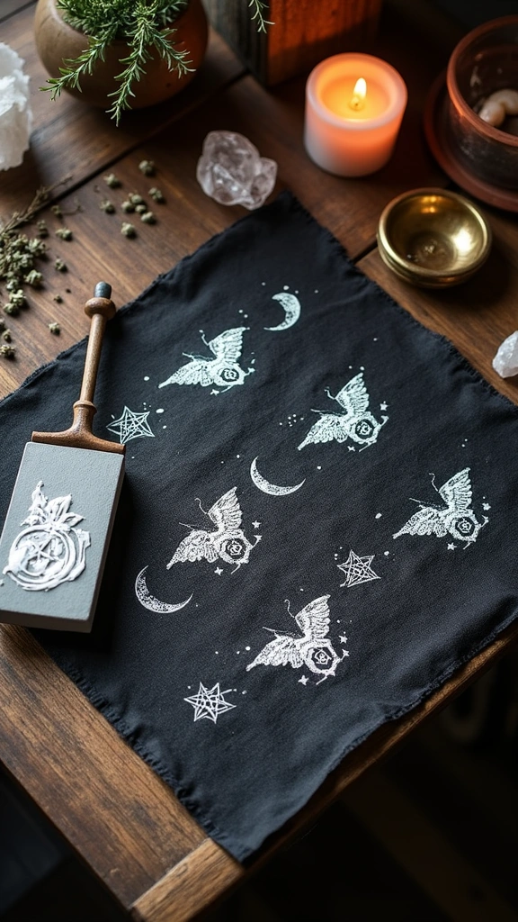 Linocut Stamped Altar Cloth