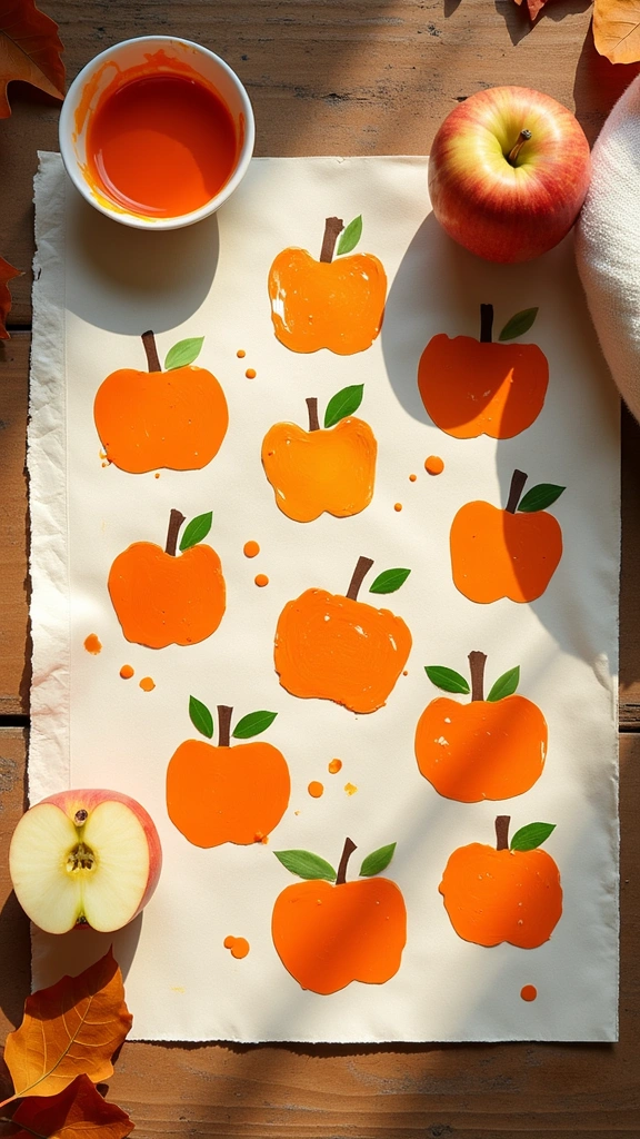 Apple Stamp Pumpkins