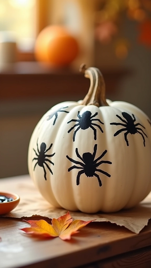 Thumbprint Spider Pumpkins