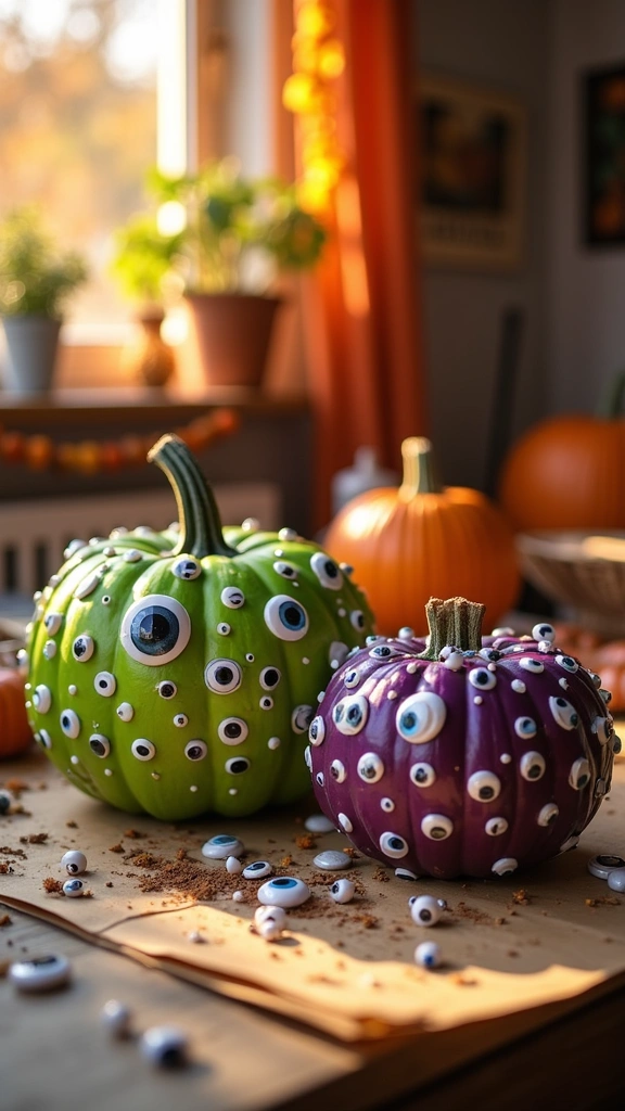 Googly Eye Monster Pumpkins