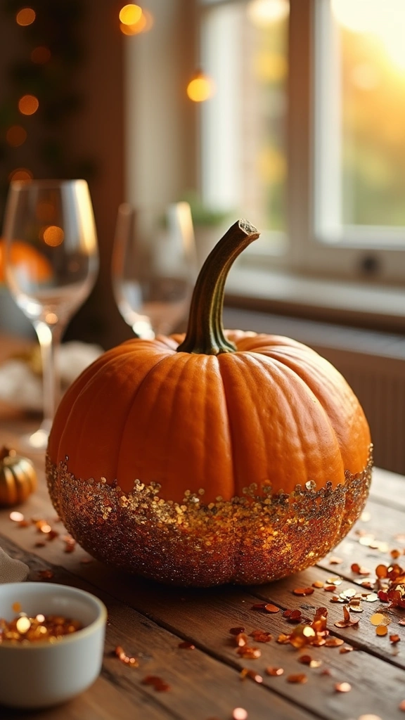 Confetti Covered Pumpkins