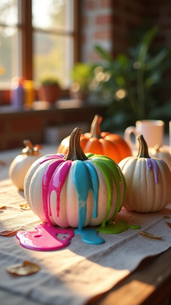 Drip Paint Pumpkins
