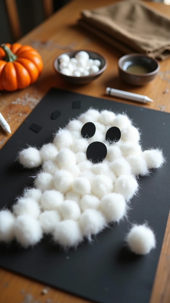 Cotton Ball Ghosts