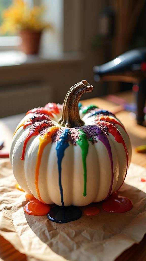 Melted Crayon Pumpkins