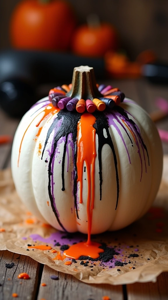 Melted Crayon Pumpkins