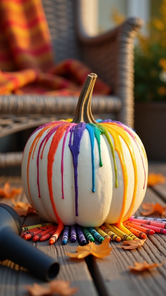 Melted Crayon Pumpkins