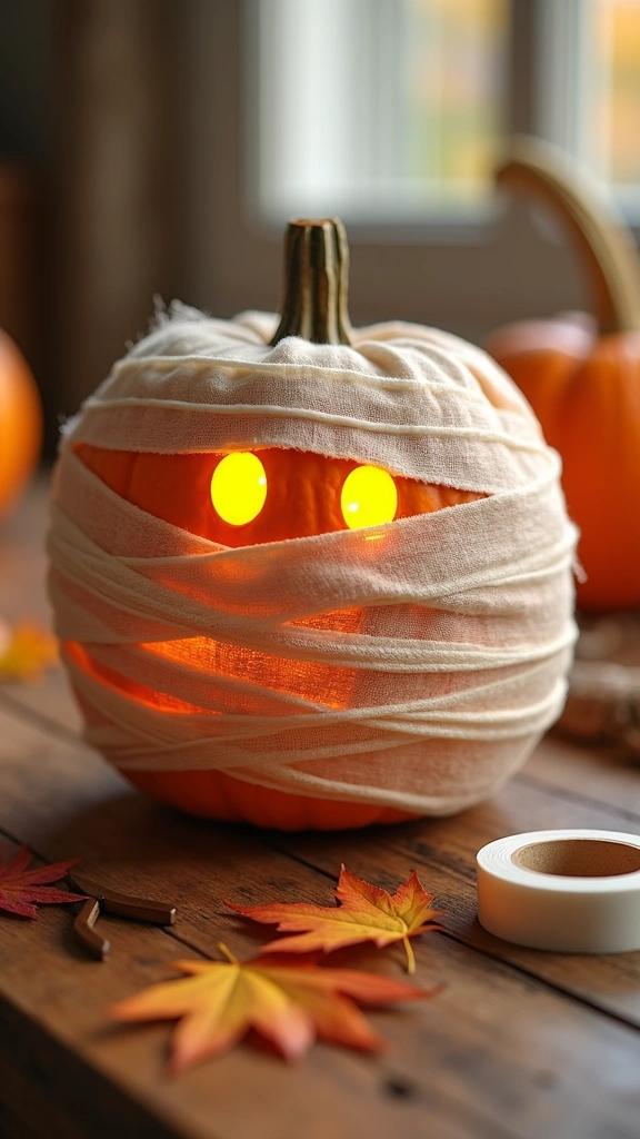 Mummy Wrap Pumpkins