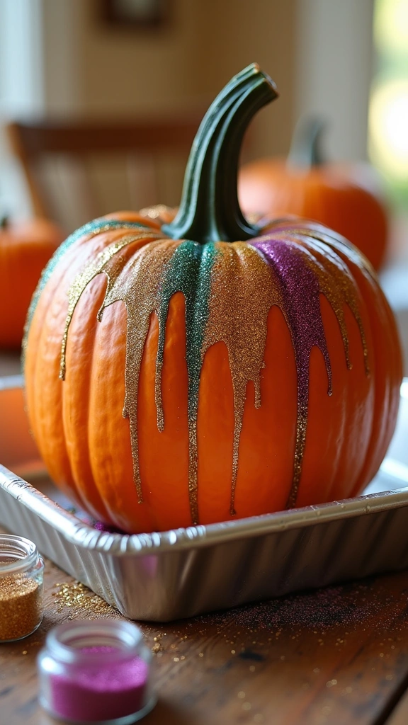 Glitter Drip Pumpkins