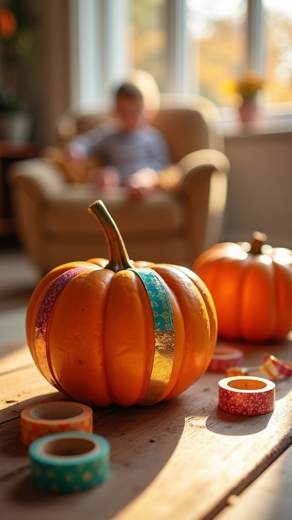 Washi Tape Stripe Pumpkins