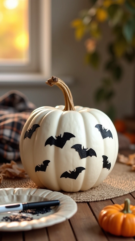Thumbprint Bat Pumpkins